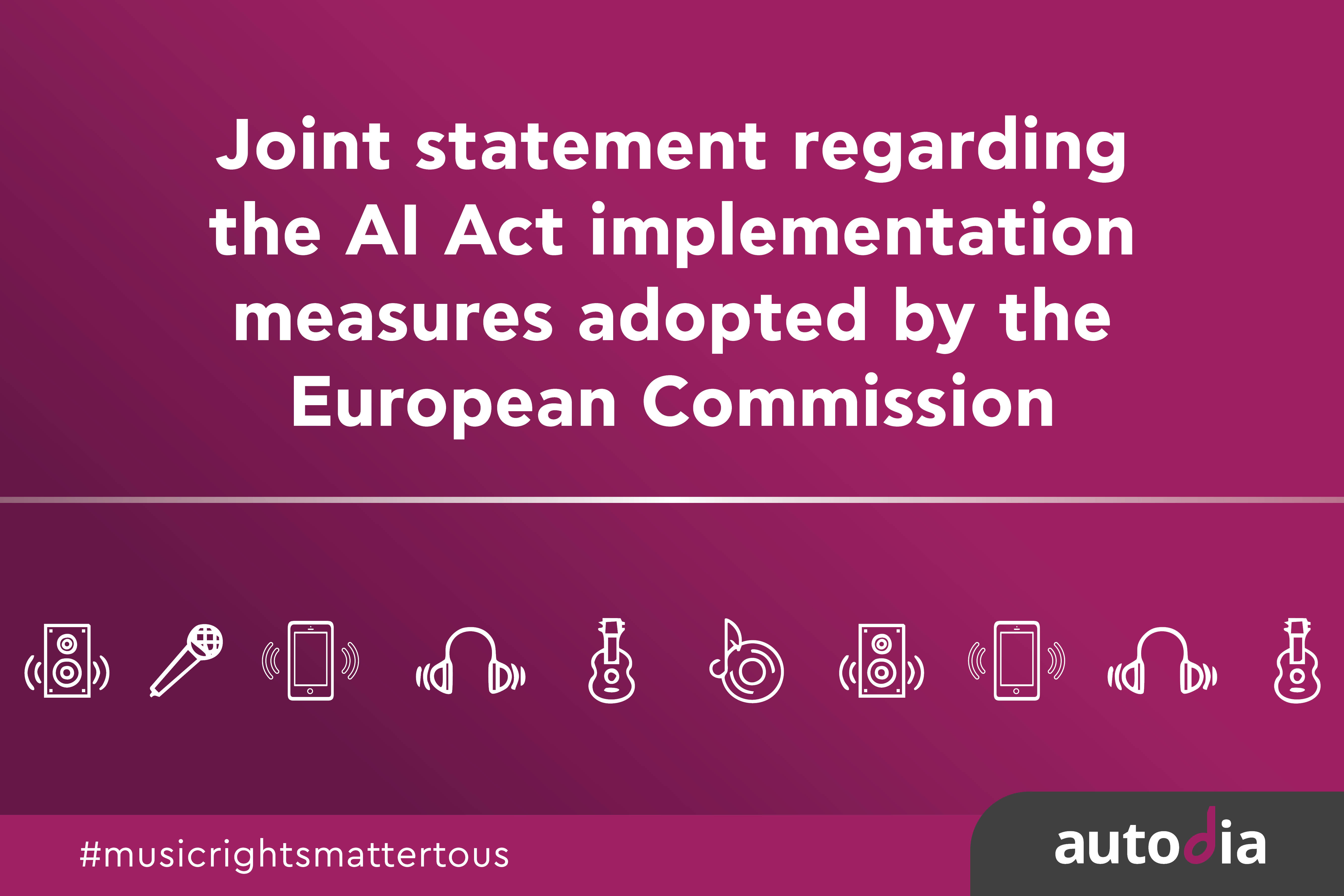 AUTODIA joins its voice with a broad coalition of creators and rightsholders on EU AI Act implementation measures 